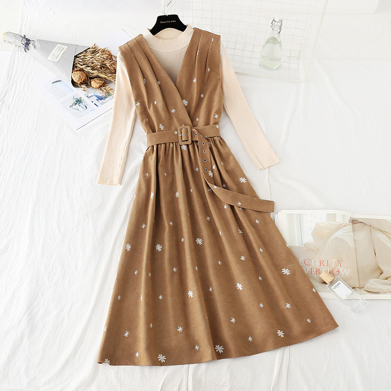 Nouvelle robe automne hiver mode noël costume deux pièces jupe 4799