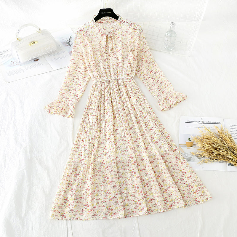 New French Vintage chiffon skirt with thin Ruffle at waist  4698