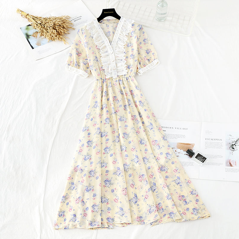Nouvelle jupe fleurie coupe vent douce, taille fine, robe de minorité française 4643