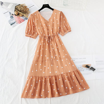 Nouvelle jupe en mousseline de soie vintage française fée super xiansen robe slim 4682