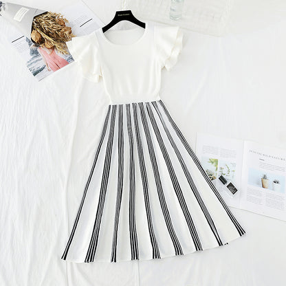 Robe tricotée fine en soie glacée, petite déesse du tempérament parfumée, style 4678