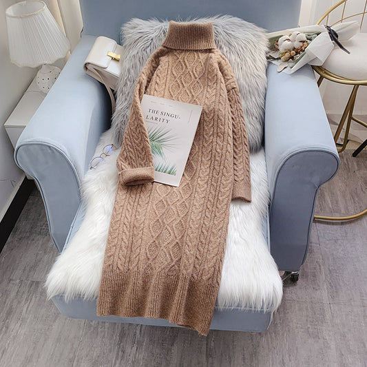 Robe longue à col montant avec manteau et robe en laine 4926