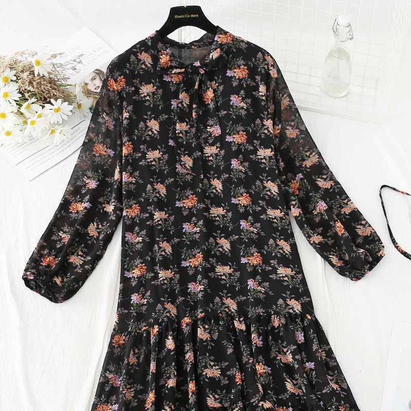 Nouvelle jupe à lacets et nœud pour femme, style rétro, motif floral, 4817
