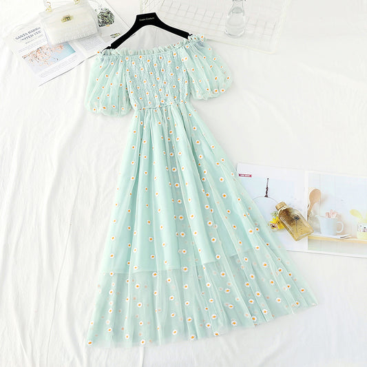New off shoulder French Vintage Goddess Dress  4393