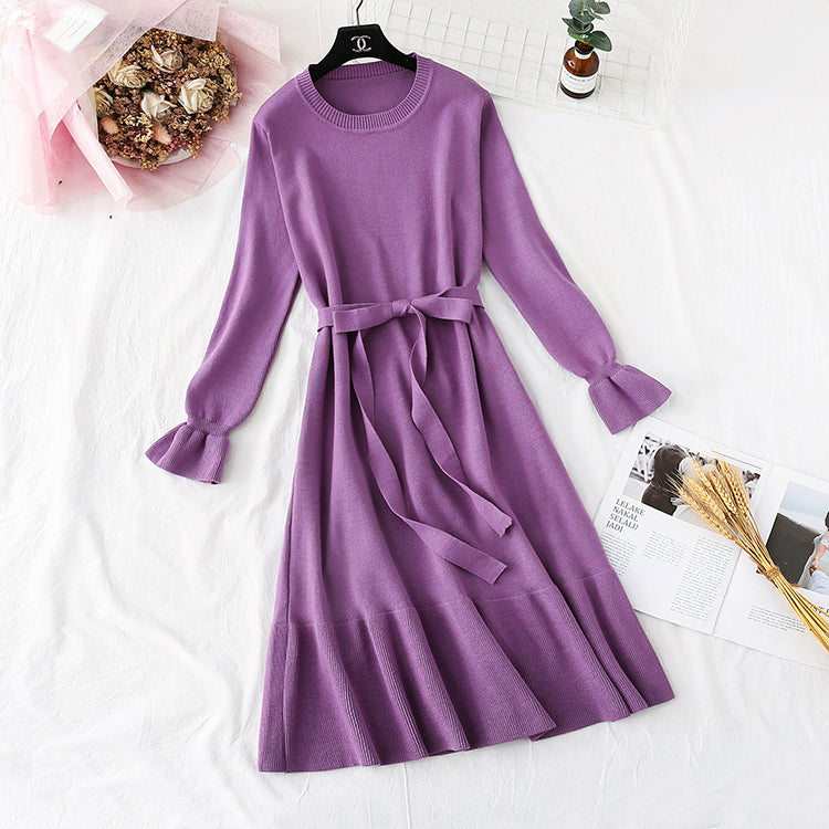 Petite robe en tricot parfumée jupe queue de poisson rétro française 4482