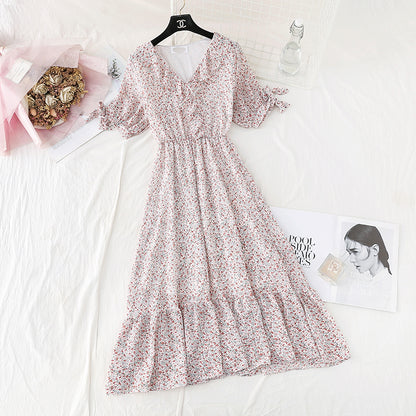 Französischer Vintage-Chiffon-Feenrock zeigt dünnes Temperament an der Taille 4503