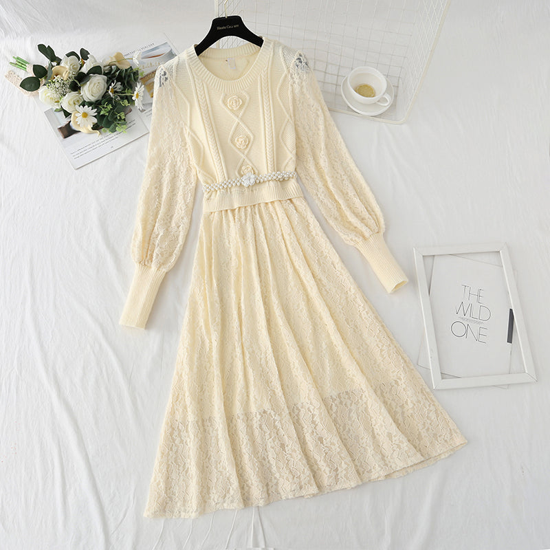 Nouvelle robe patchwork avec dos en dentelle 4431