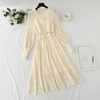 Nouvelle robe patchwork avec dos en dentelle 4431