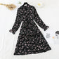 Robe fleurie à manches longues French Retro 4701