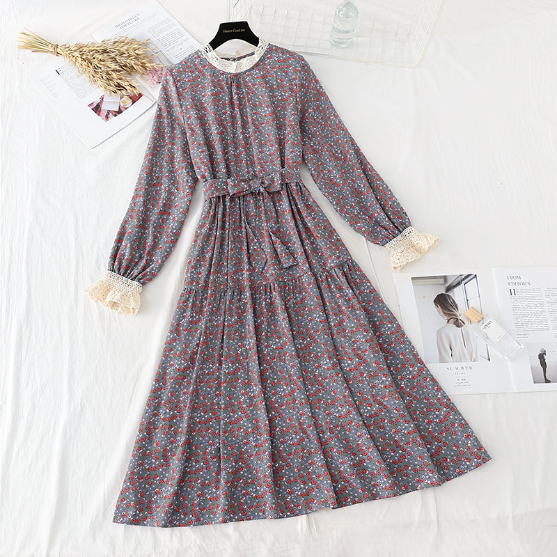 Nouvelle robe fleurie à lacets pour femme 4559
