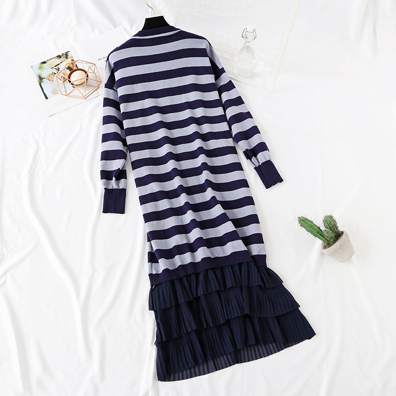 Robe en maille à rayures super ample 4445