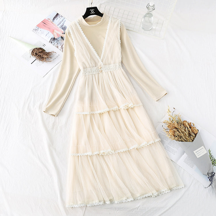 Ensemble deux pièces robe en maille coupe-vent japonaise 4377