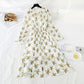 New French retro floral Platycodon grandiflorum skirt  4520