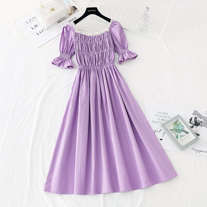 La nouvelle taille est fine, jupe à col carré, robe rétro française 4505