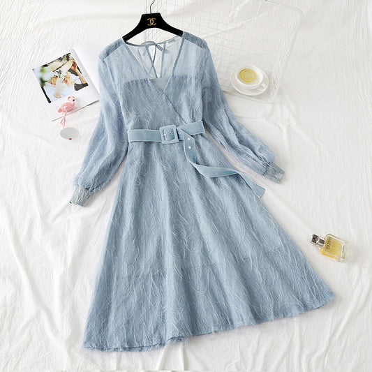 Fairy hair tassel Long Sleeve Dress  4469