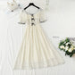 Robe de princesse à manches bouffantes et petite jupe blanche de tempérament français 4418