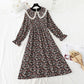 Robe fine à col de poupée ajouré pour femme 4560