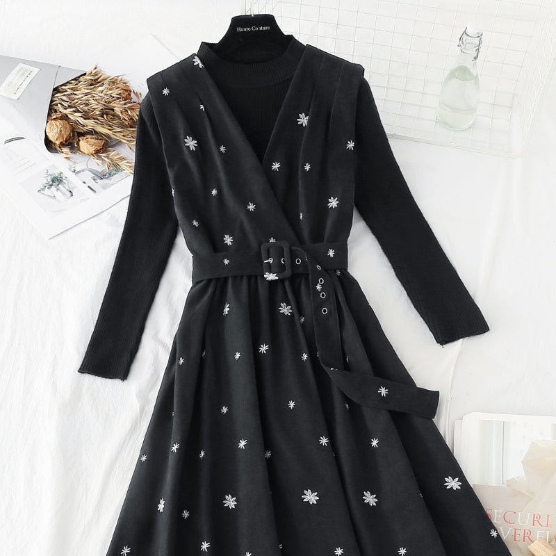 Nouvelle robe automne hiver mode noël costume deux pièces jupe 4567