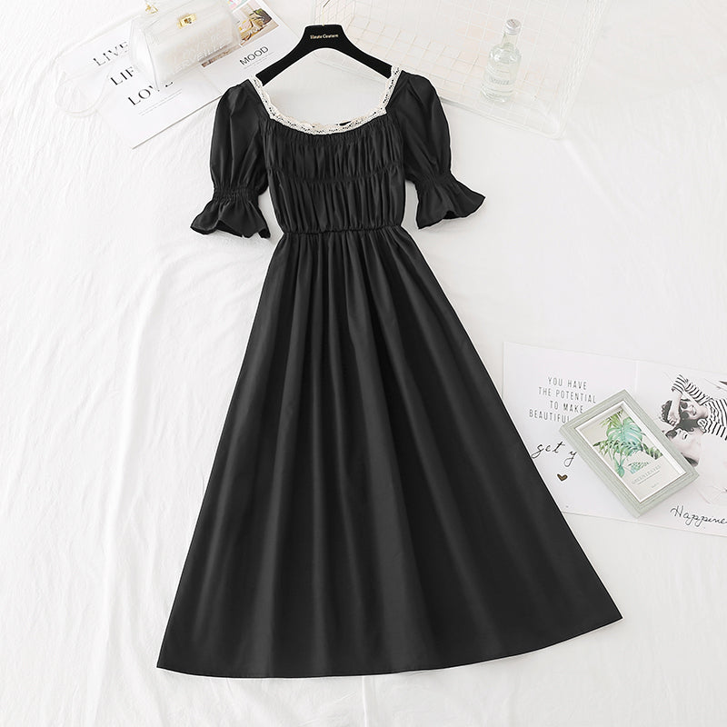 La nouvelle taille est fine, jupe à col carré, robe rétro française 4528
