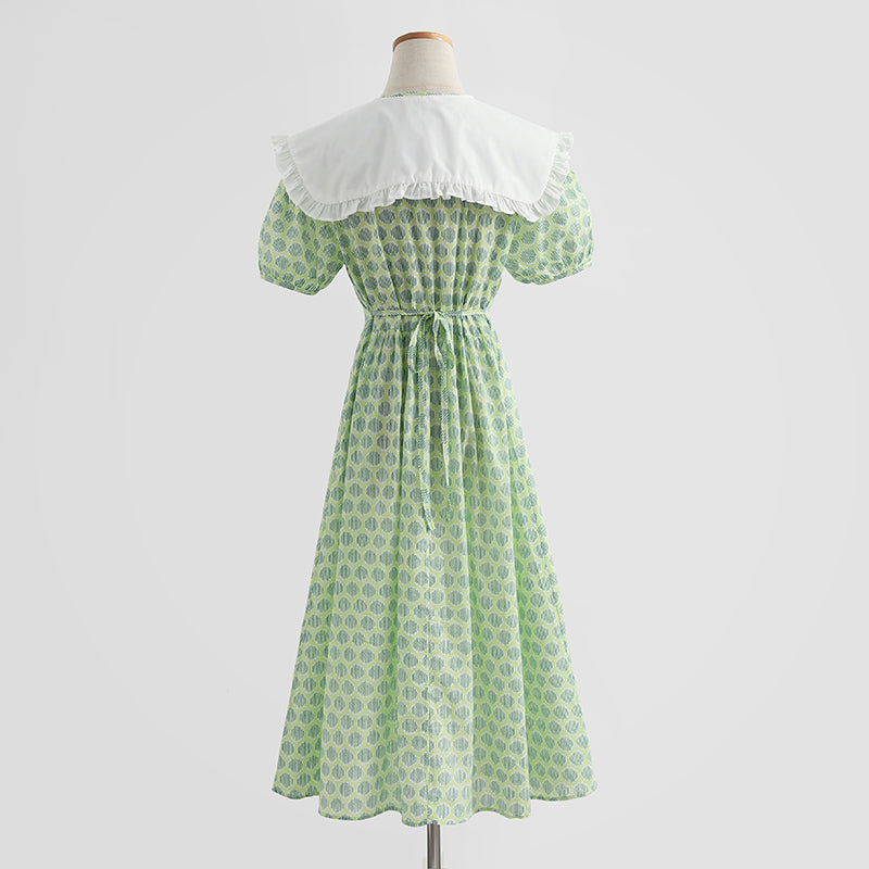 Nouvelle jupe courte en coton et chanvre à manches bouffantes pour pause thé française 4286