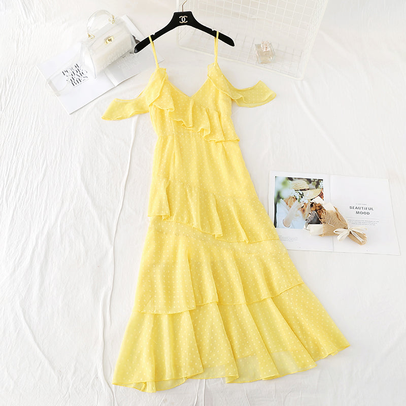 Nouvelle robe de vacances sexy à épaules dénudées Xianqi super xiansen série 4502