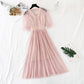 The new waist is slim and gentle wind mesh dress  4392