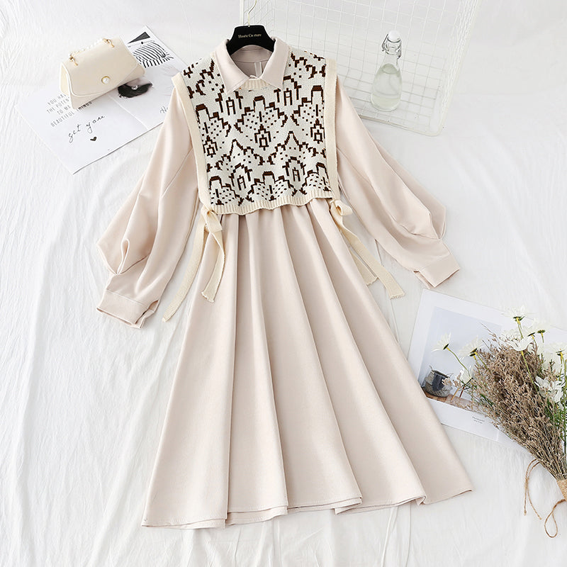 Schmal geschnittenes Strickkleid, vielseitiges Winterkleid 4075