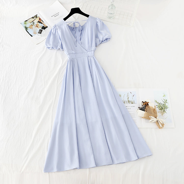 Robe en coton et lin à taille fine et coupe douce 4185