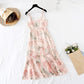 Suspender dress Floral Chiffon fishtail lotus leaf side length  4116