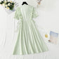 Robe en coton et lin style français doux 4230