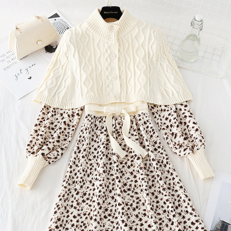 Robe en maille piquée en velours côtelé 4076