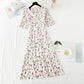 French retro first love sweet floral skirt temperament small skirt  4237
