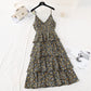 Robe à bretelles fleurie à taille fine 4112