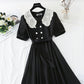 Robe en coton et lin Jupe longue fée rétro française Jupe Platycodon grandiflorum 4227