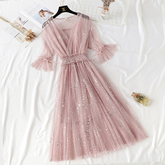 Gauze super fairy sweet niche Kikyo skirt  4301