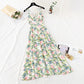 Robe en mousseline de soie à fleurs cassées pour femme, jupe premier amour française rétro super fée 4108