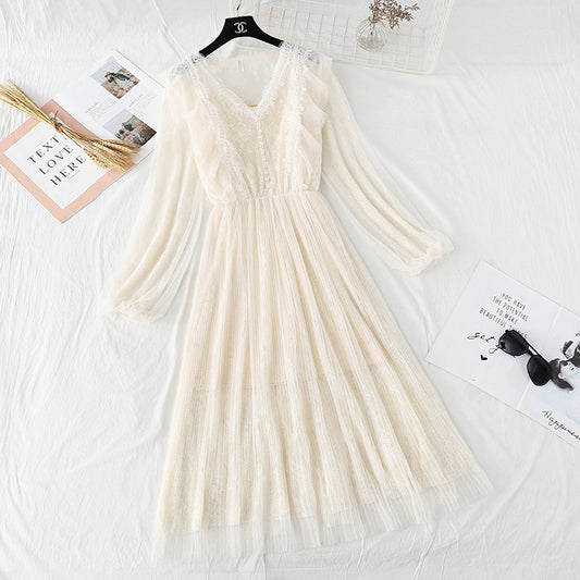 Royal sister wind fairy lace gauze dress  4015