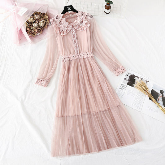 Lace flower mesh sling backing two-piece suit  3963