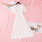French retro waist with slim temperament fairy long skirt  4158