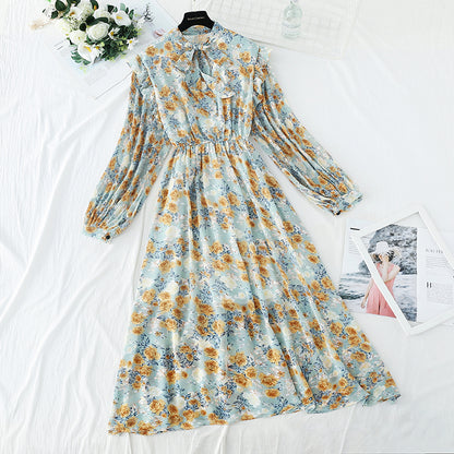 La nouvelle robe en mousseline florale pour femme est ajustée à la taille 3907