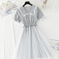 Robe en coton et lin neuve petite jupe féerique en treillis frais 4252