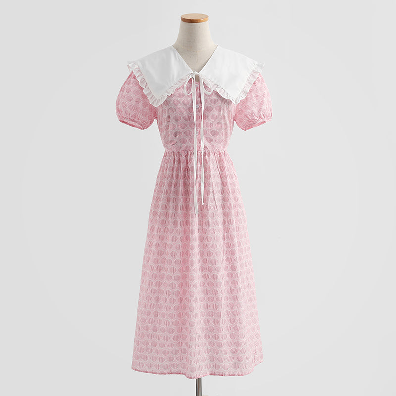 Nouvelle jupe courte en coton et chanvre à manches bouffantes pour pause thé française 4286