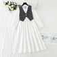 Cover your belly and look thin Korean fashion light cooked two-piece vest skirt  3915