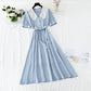 Robe en coton et lin Jupe longue fée rétro française Jupe Platycodon grandiflorum 4227