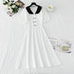 Robe en coton et lin à manches bouffantes et col poupée 4272
