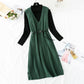 Ensemble chemise à bas + robe en laine longueur genou 4461