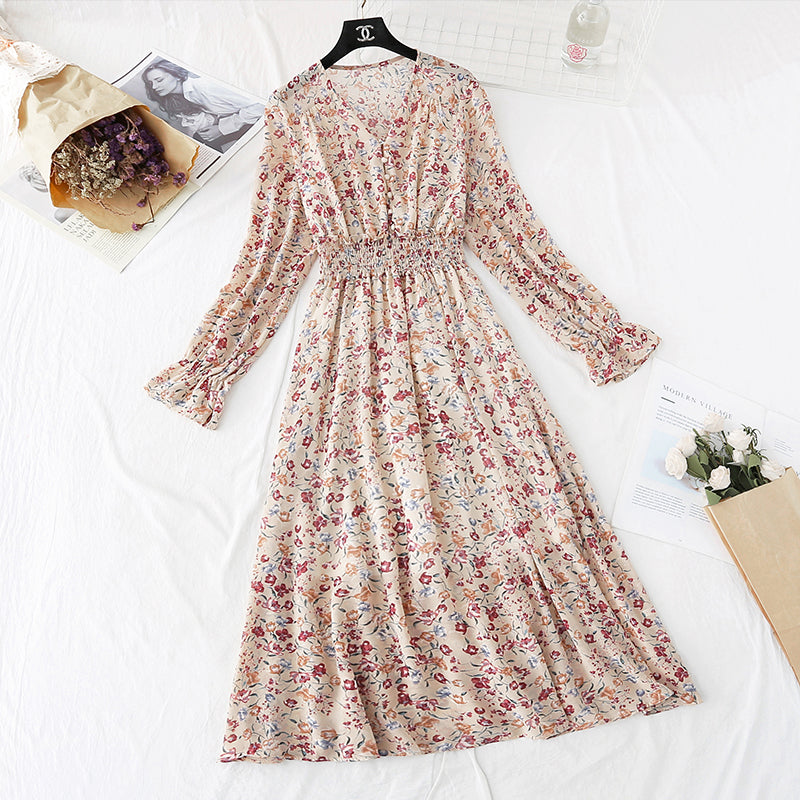 Robe fleurie rétro française taille super fée 4030