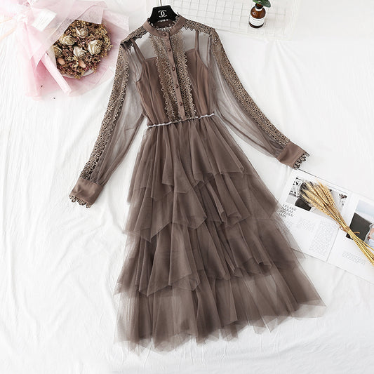 French Vintage Lace cake suspender bottomed Skirt Set  3968