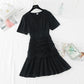 The new waist is slim, and the light cooked wind lotus leaf edge fishtail skirt  4156