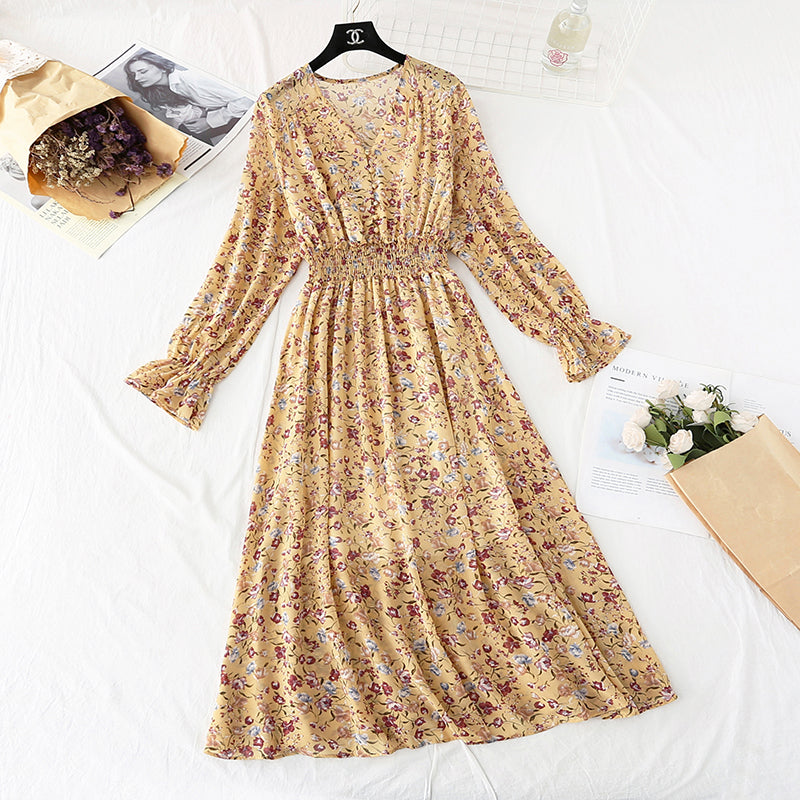 Robe fleurie rétro française taille super fée 4030